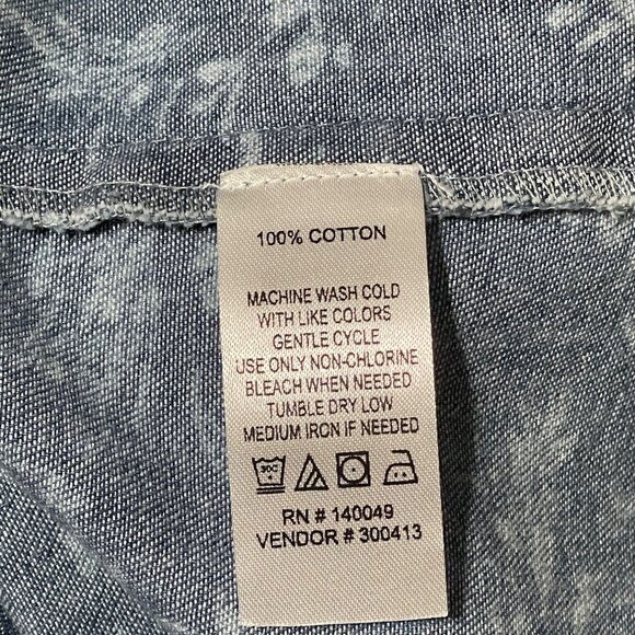 Chadwicks of Boston Size M Floral Denim Utility Jacket Zip Closure Front Pockets - Picture 8 of 10